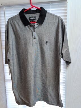 Ashworth Golf ( Large) Gray Polo with Black Collar and Embroidered Logo